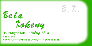 bela kokeny business card